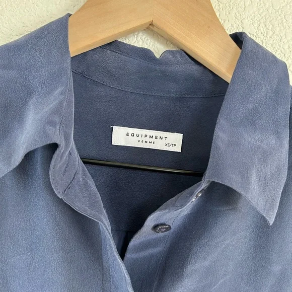 Equipment Navy Casual Button-Down Shirt - Picture 4 of 7